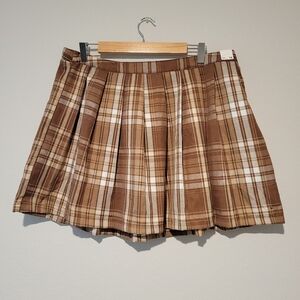 Rue 21 brown tan cream plaid skirt size 1X